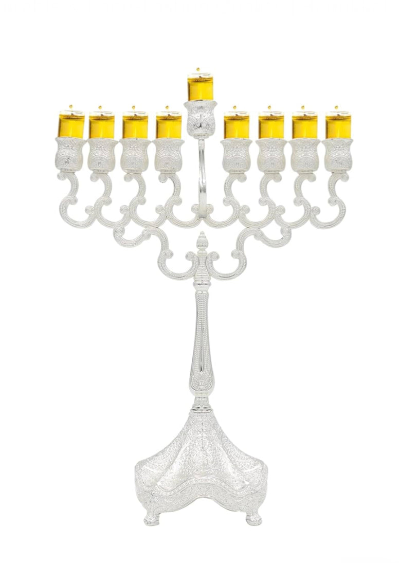 Silver Plated Beaded Design Chanukah Menorah